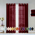 Burgundy Semi-Sheer Grommet Curtain Panel Pair, 108" x 84" K766082