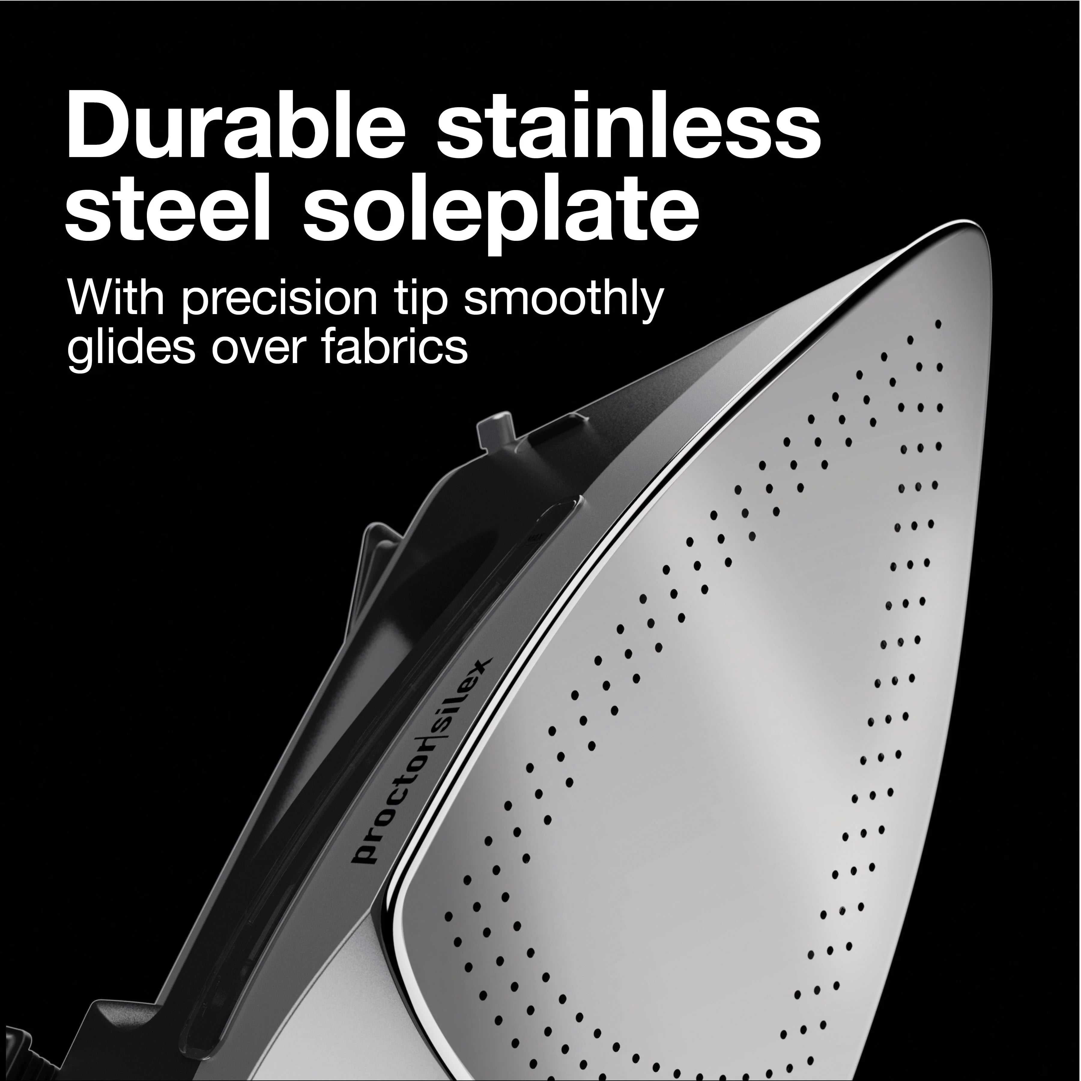 Black and Silver Steam Iron with Retractable Cord W43166