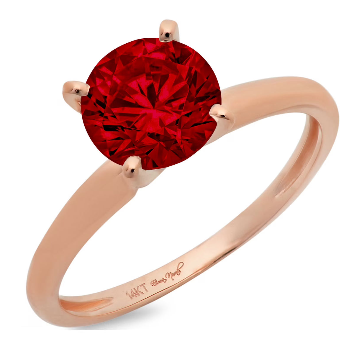 Red Natural Garnet Solitaire Ring C29622