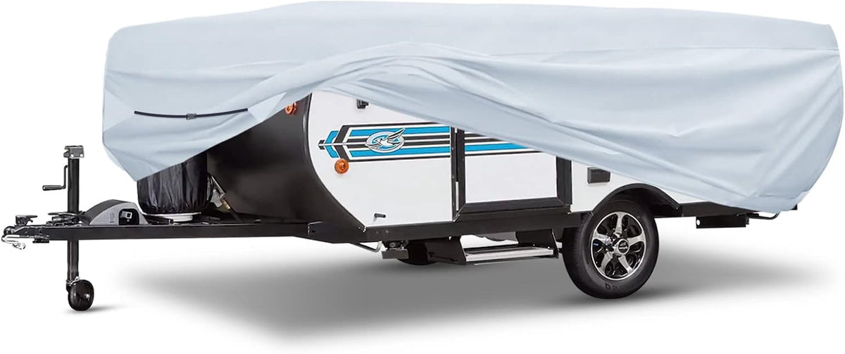 Silver 500D Popup RV Cover for 12 13 14ft Trailers, 87" W 42" H Z387