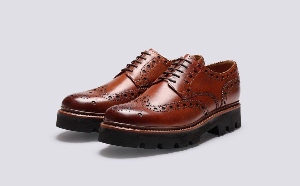 Tan Leather Brogues Lace-ups M626