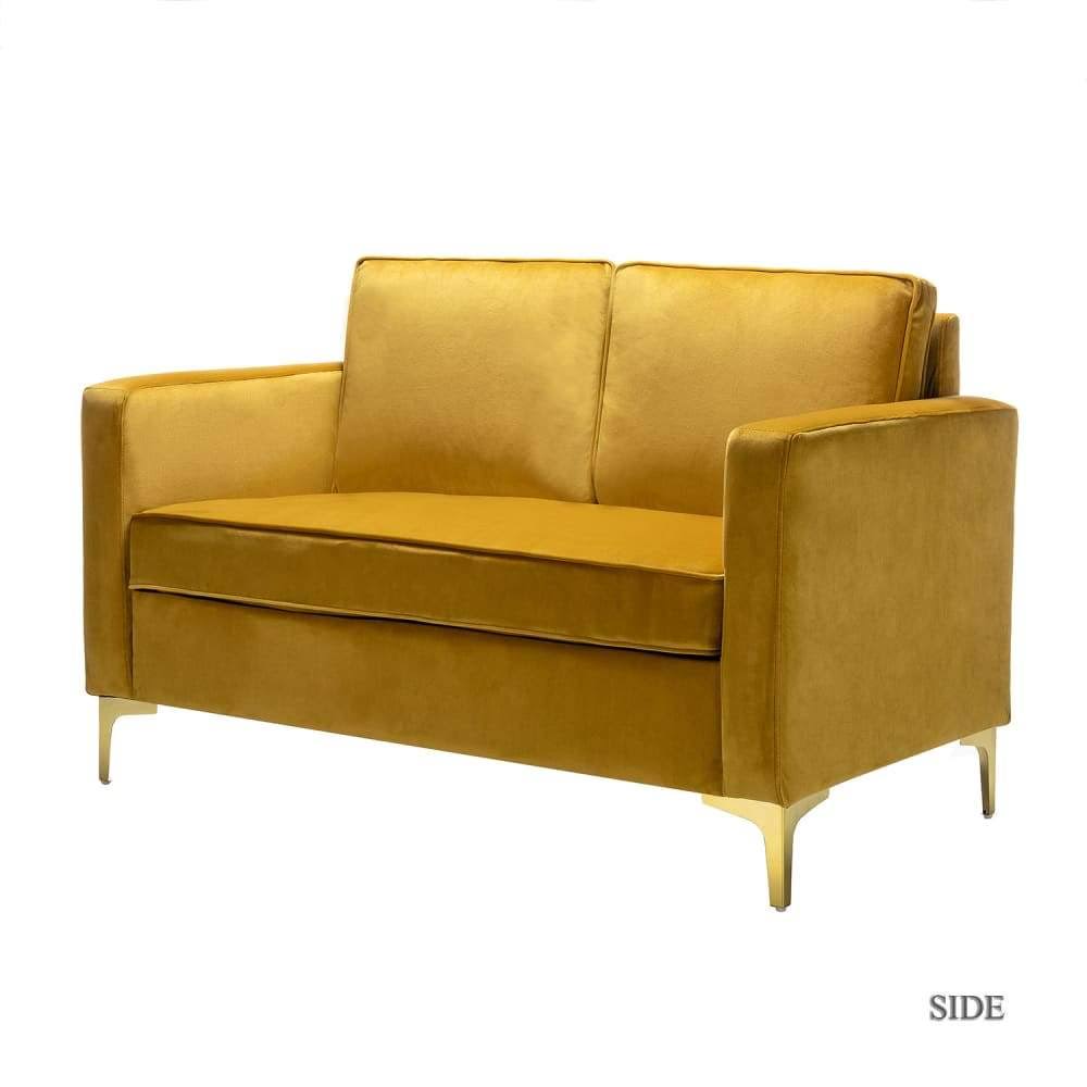 Pink Velvet Loveseats with Golden Base Z506