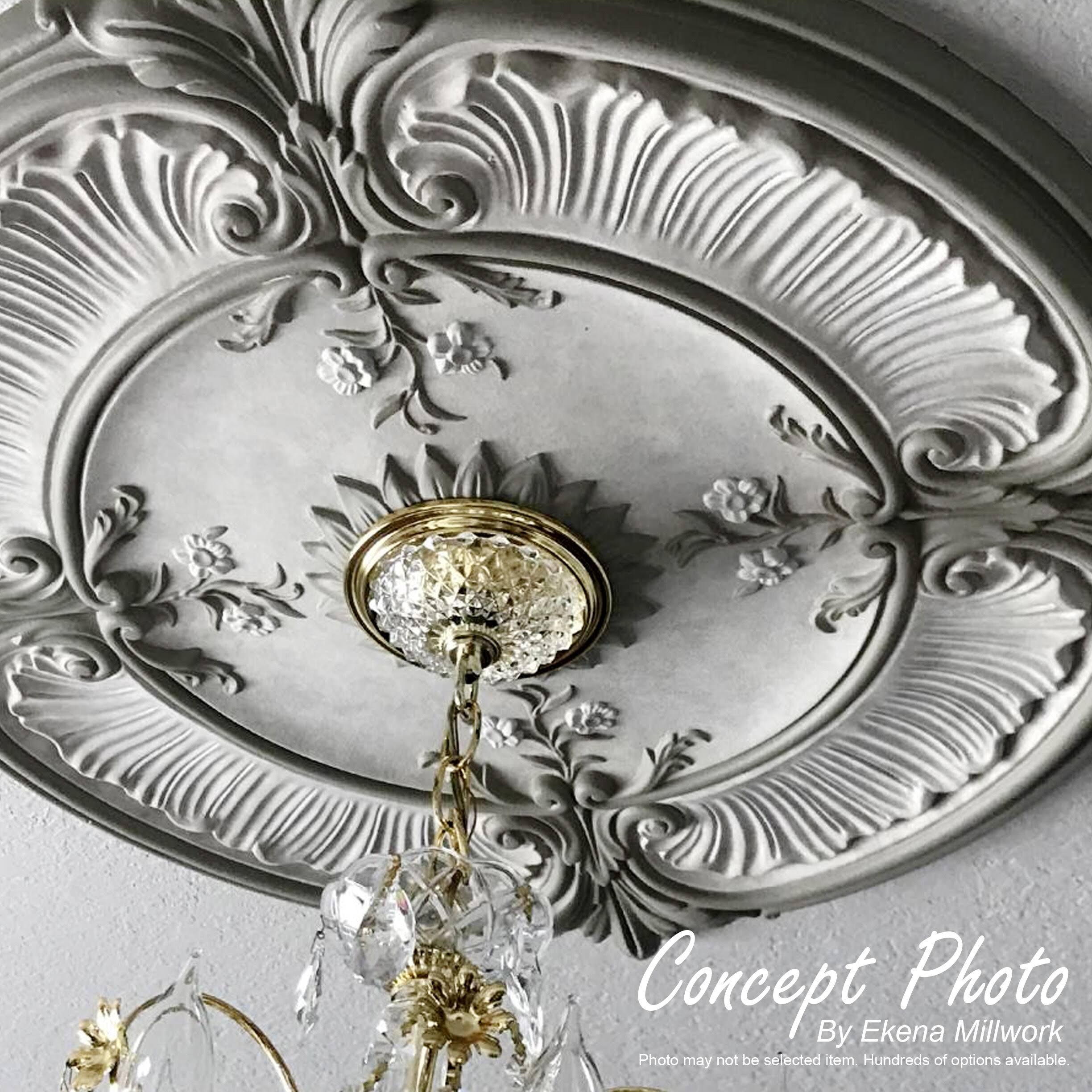 Bordeaux Deluxe Ceiling Medallion, Hand-Painted Rich Gold I9856