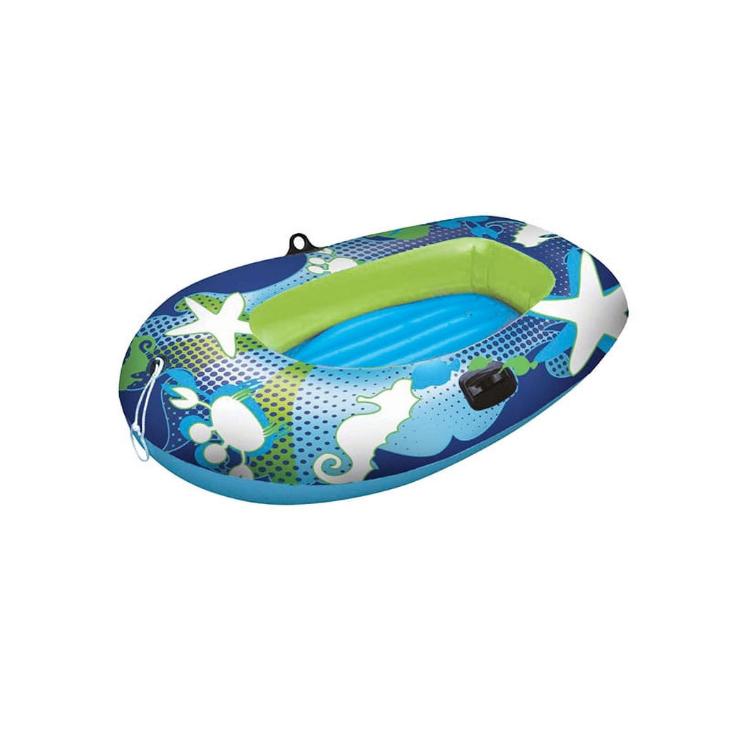 59" Blue and Lime Green Inflatable Swimming Pool Boat E1177