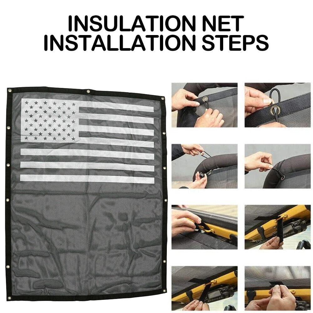 Black Mesh Sunshade for Jeep Wrangler V106732