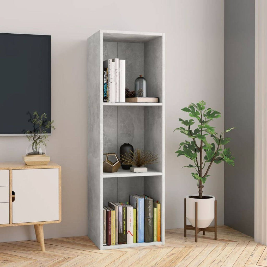 Concrete Gray Book Cabinet/TV Cabinet Chipboard M11846
