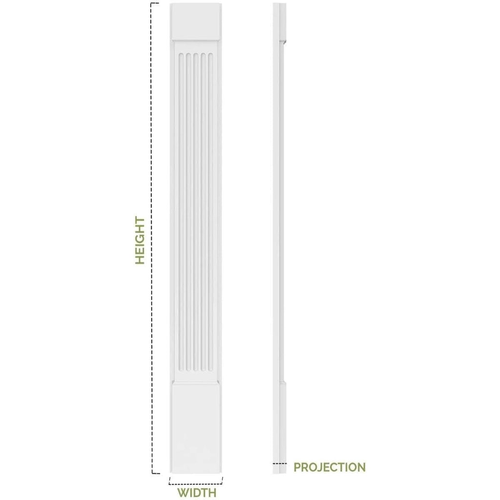 Flat Panel PVC Pilaster with Decorative Capital & Base (Pair) C3707