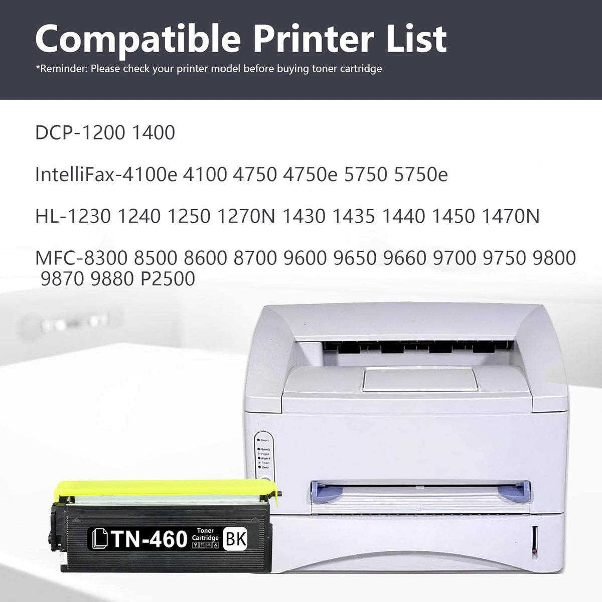2 Pack Black Toner Cartridge for Brother Printers O571078