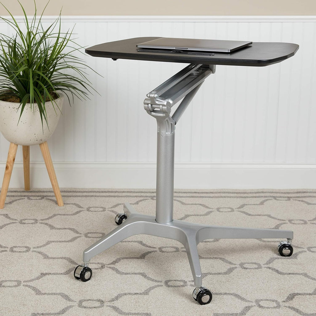 Black Mobile Ergonomic Desk with Adjustable Height E519377