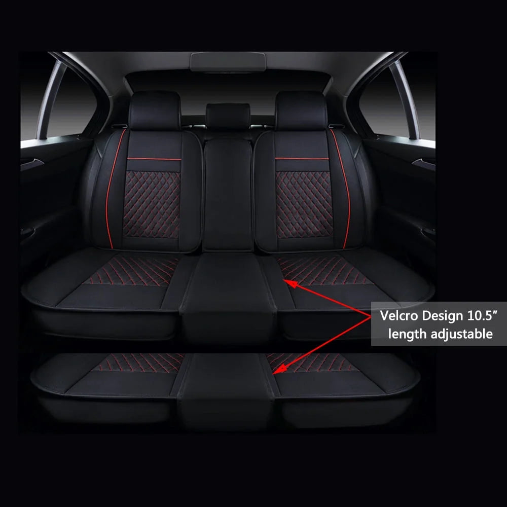 Deluxe Leather 5-Seats Front and Rear Full Set Car Seat Covers Y6834