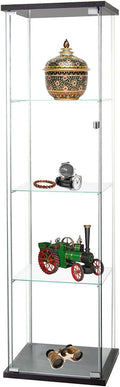 Clear Black 4-Tier Glass Display Cabinet R724
