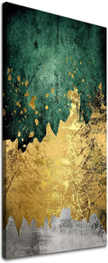Green Gold Canvas Wall Art Abstract Poster 50x100cm No Frame B1048