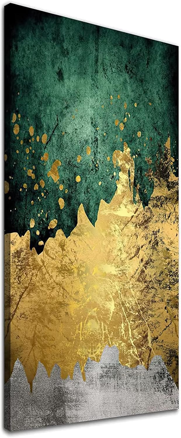Green Gold Canvas Wall Art Abstract Poster 50x100cm No Frame B1048
