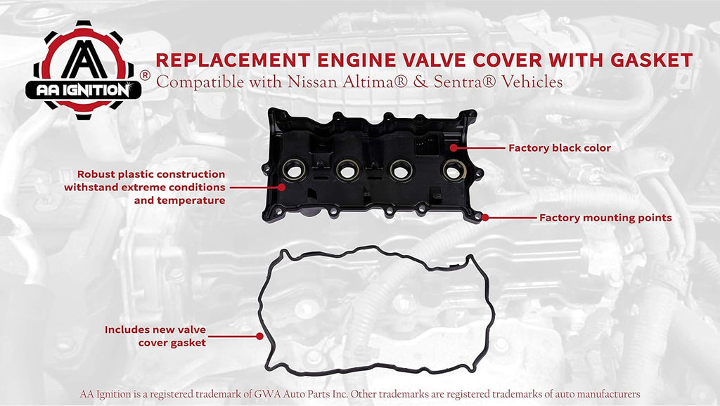 Replacement Engine Valve Cover with Gasket Pack of 2 X779