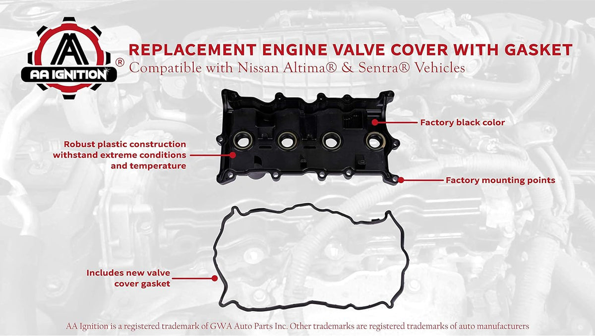 Replacement Engine Valve Cover with Gasket Pack of 2 X779