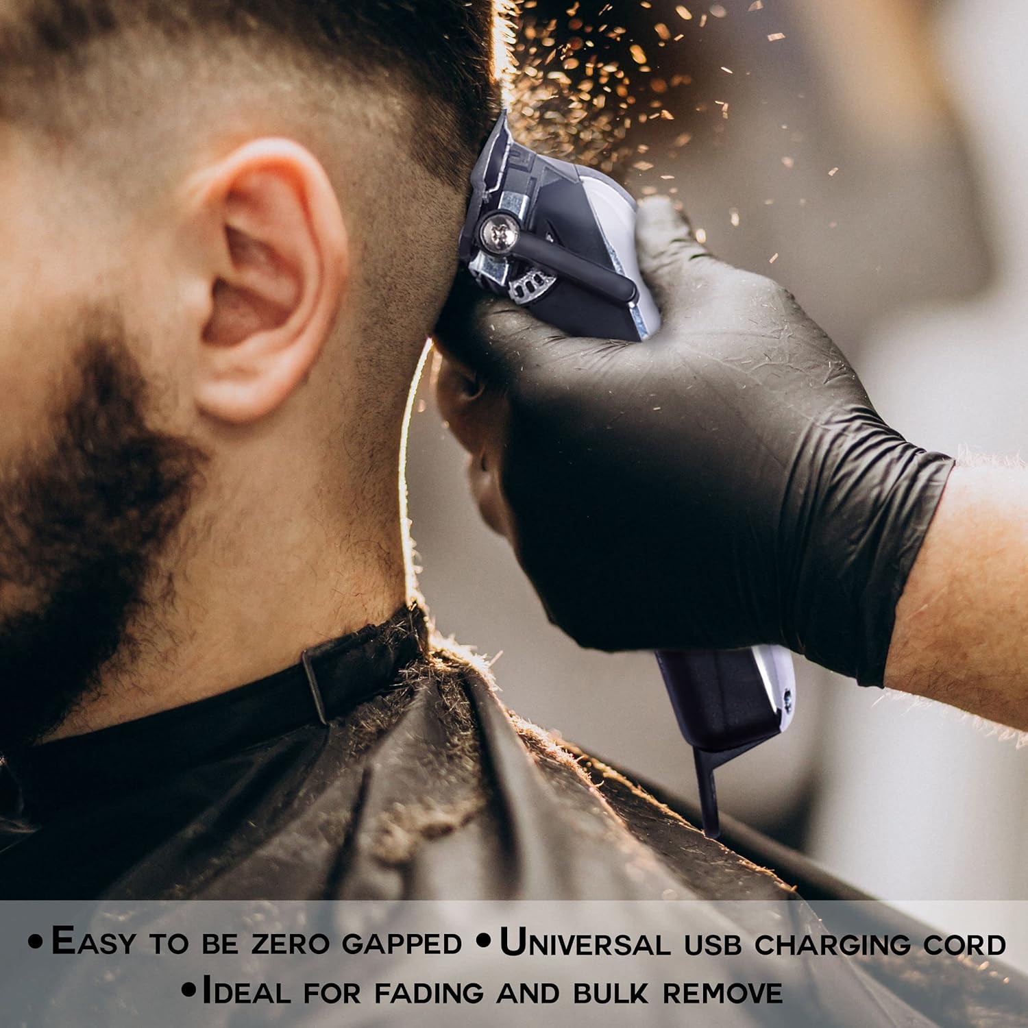 Cordless Electric Hair Clippers with 5 Comb Guards, Blade, Oil, USB Charging Cord & Brush D750