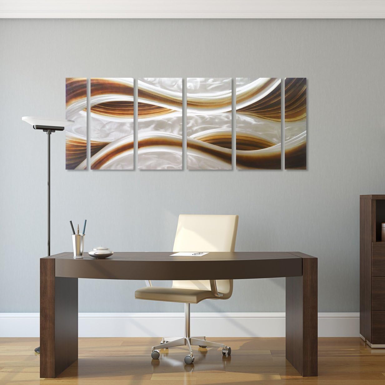 3D Metal Wall Art 6-Panels 24 x 65 O53370