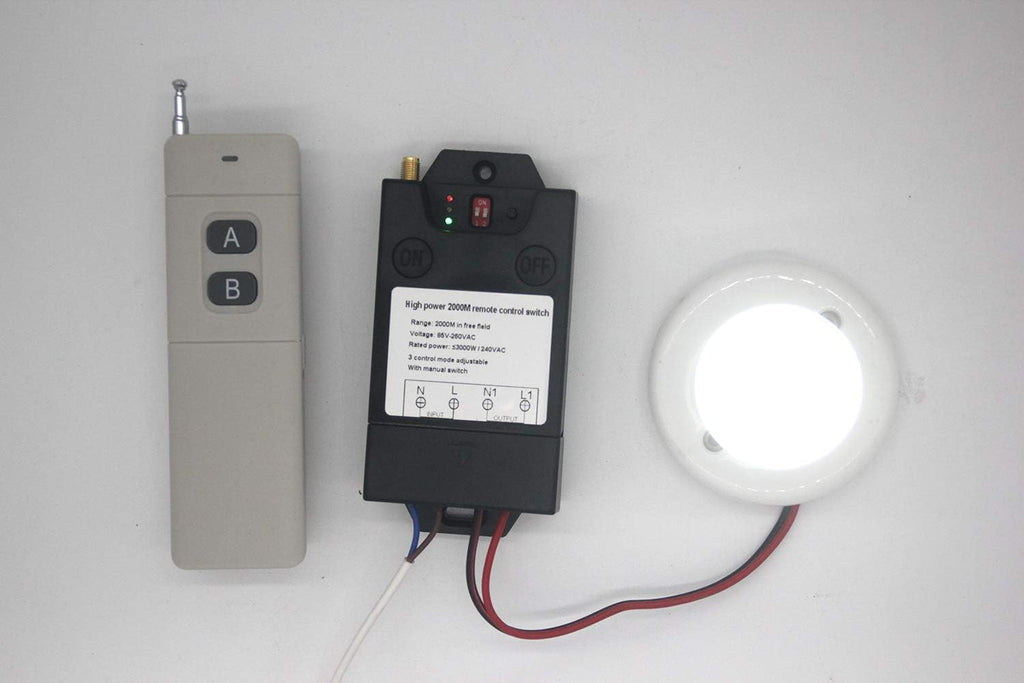 2000 Meters Wireless Remote Control Switch AC 110V 220V Relay Transmitter Pack of 2 K418931
