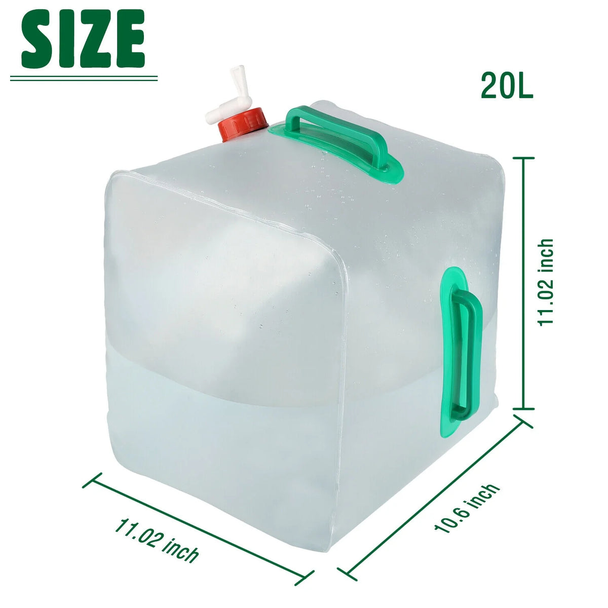 Collapsible Water Container With Spigot 2.6-5.2 Gallon Camping Water Storage Jug A427