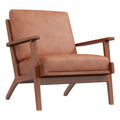 Brown Genuine Leather Accent Chair V9655