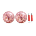 Rose Golden Glitter Beach Ball 4 Pcs Set with Pump Y818575