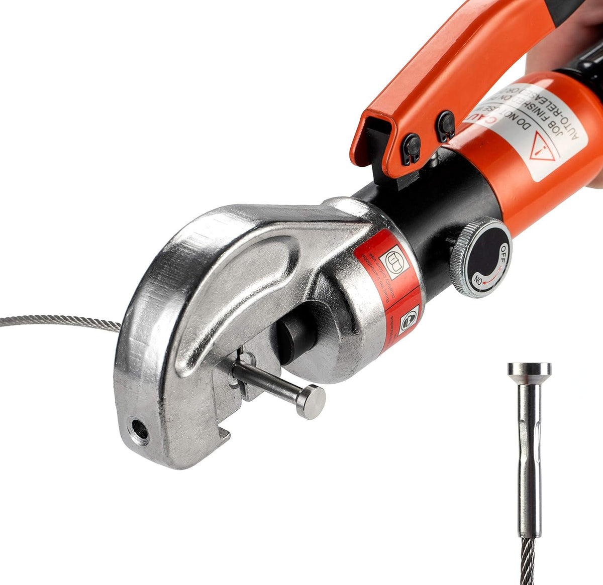 10 Ton Hydraulic Cable Crimper Hand Tool for 1/8, 3/16 Stainless Steel Cable Railing Fittings C3076
