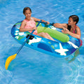 59" Blue and Lime Green Inflatable Swimming Pool Boat E1177