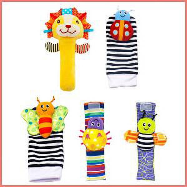 5Pack Baby Foot Finders Socks Wrist Rattles Infant Hand Foot Rattle Socks Toys H2424