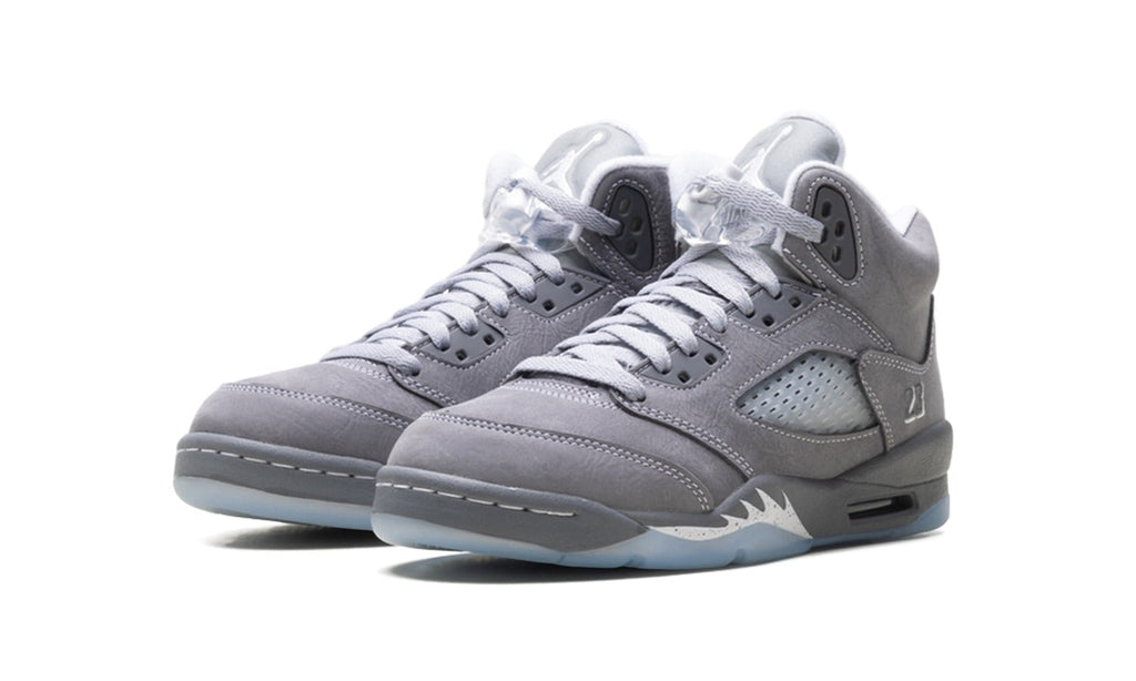 Air Jordan 5 High-Top Sneakers - Gray & Ice Blue